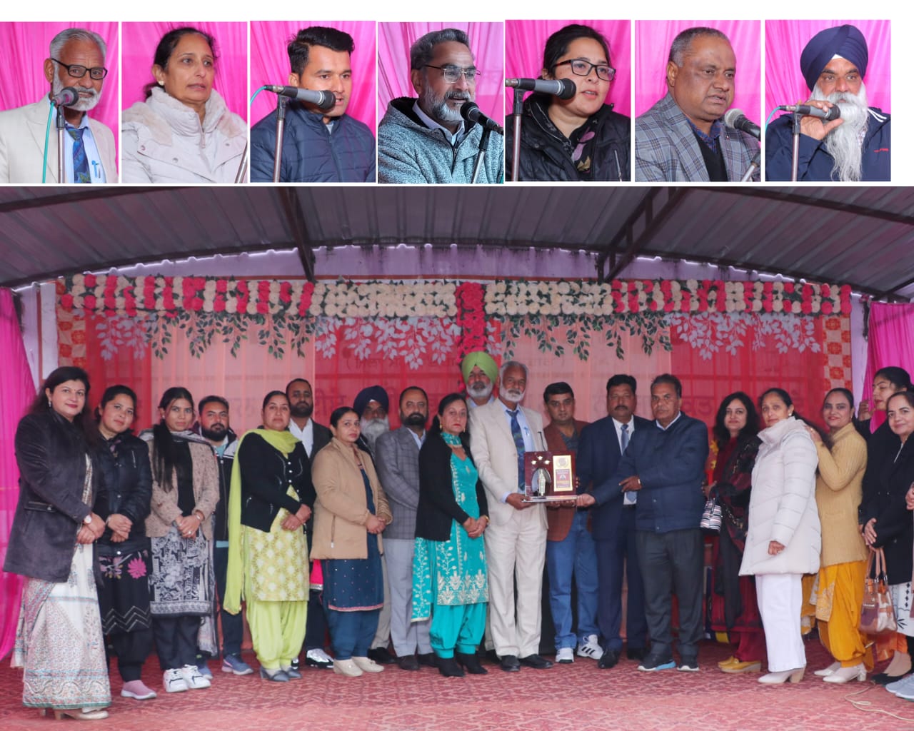Gave a farewell party to Sarwan Singh, head teacher of Alachour School.